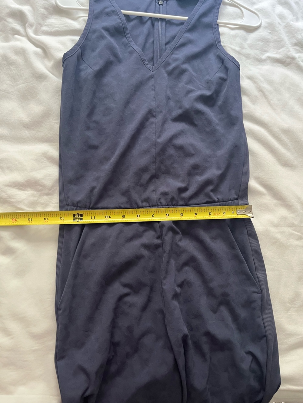 Athleta Brooklyn Textured Jumpsuit Leopard Blue Sleeveless Ankle Size 2 - Picture 11 of 16